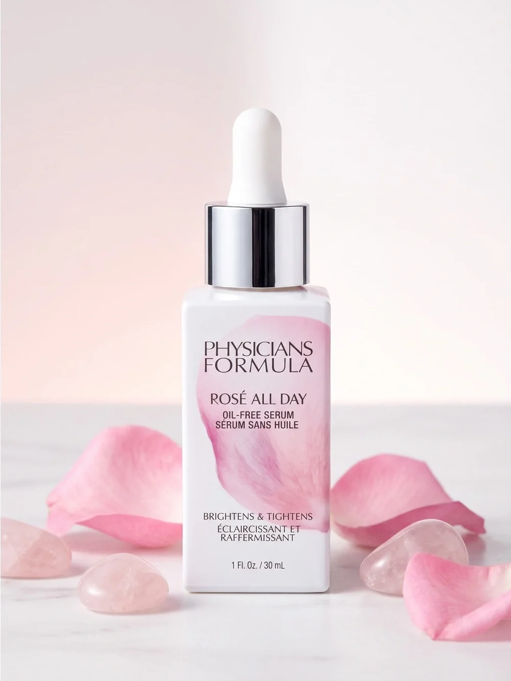 Physicians Formula Rosé All Day Oil-Free Brightening Serum 1 fl oz / 30 mL New